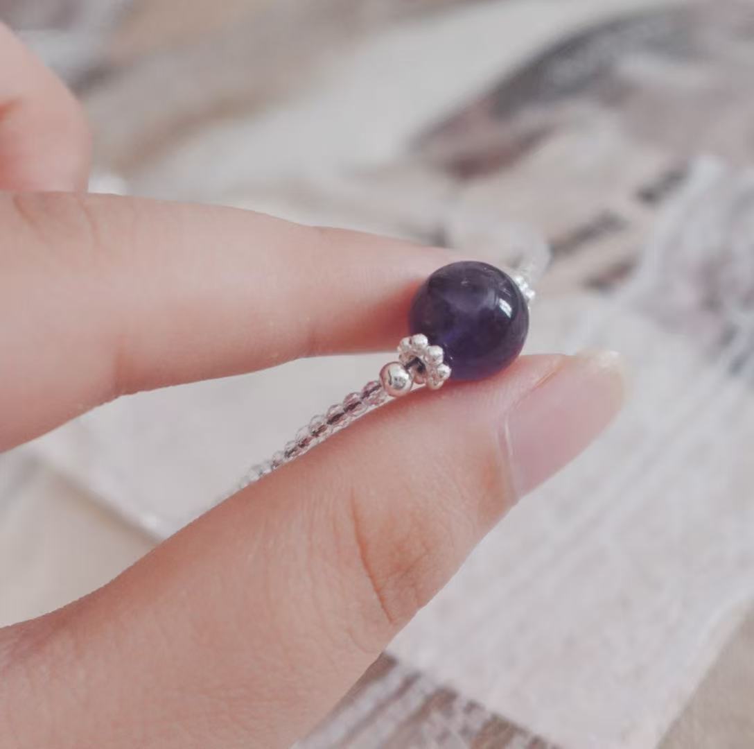Elegant Amethyst Beaded Necklace with Silver Accents Perfect for Stylish Accessories