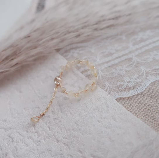 Citrine Bead Ring elegantly designed with natural crystals, perfect for stylish jewelry enthusiasts